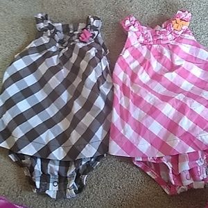 2 girl rompers.12months